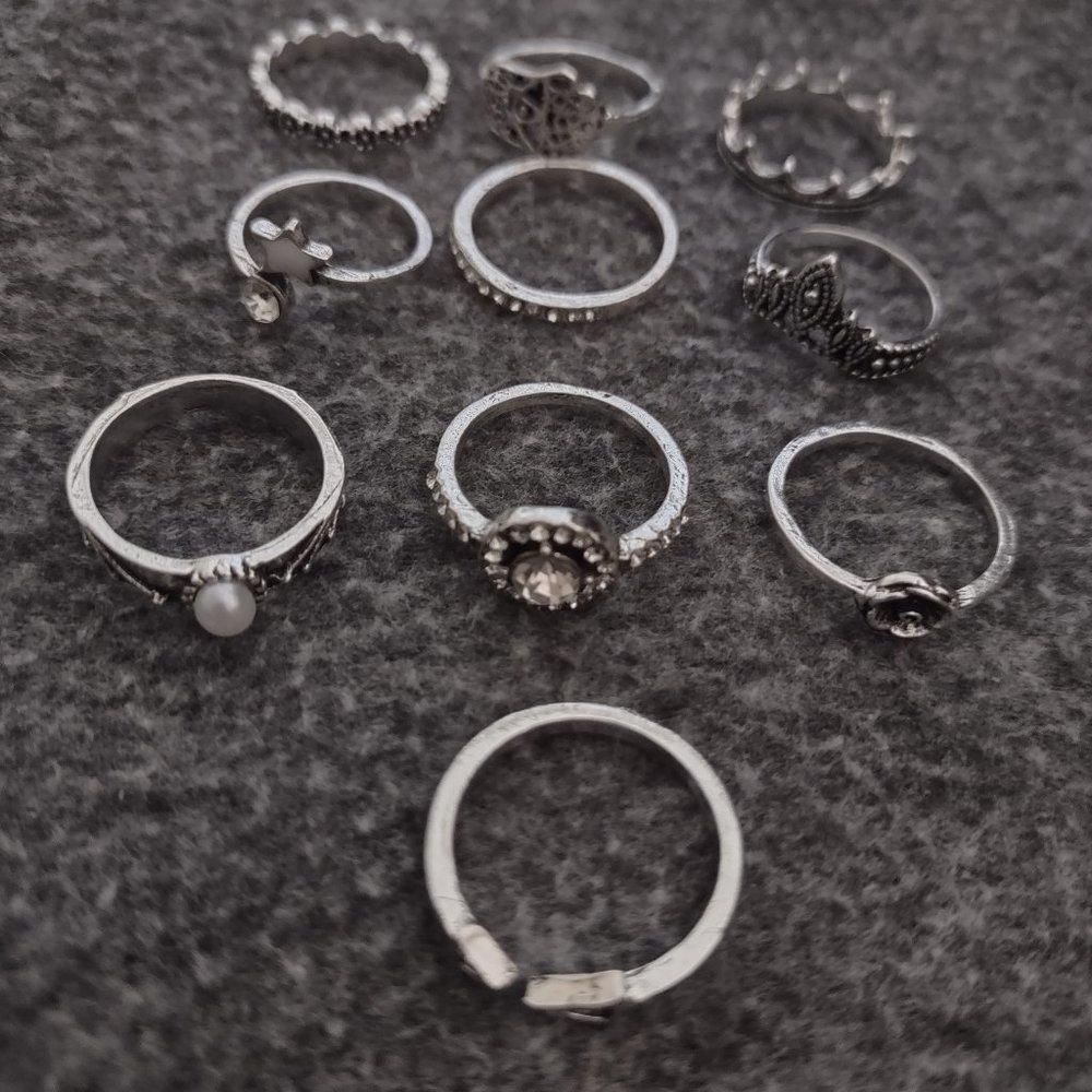 10 piece Vintage Gemstone Rings